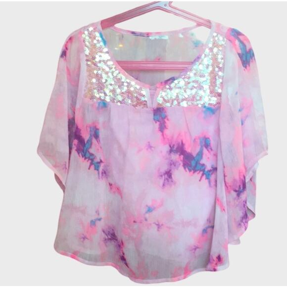 Justice Boho Style Pink Top - Picture 1 of 6